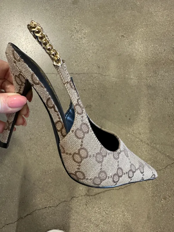 FINAL SALE!! Chain Slingback Heels sold by Glitzy Bella