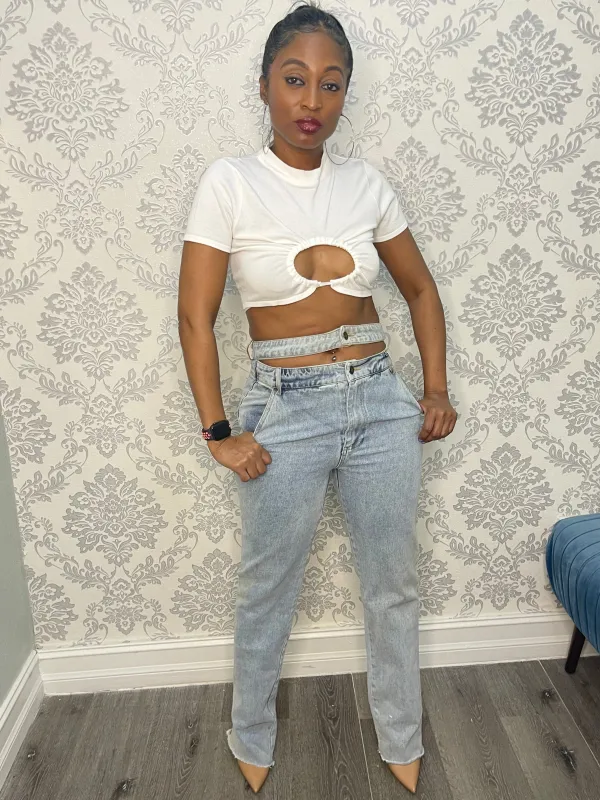 "DOUBLE WAIST" HIGH RISE JEANS sold by 24/7 Denim