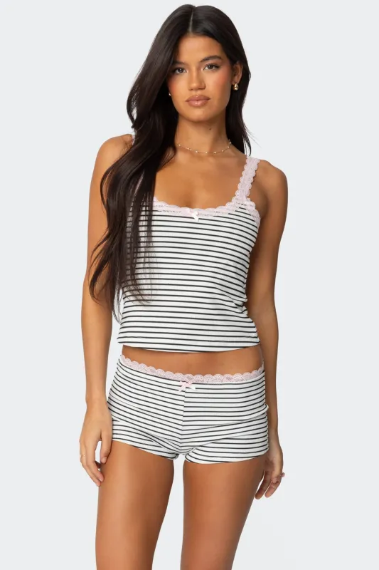Sofi Striped Ribbed Tank Top sold by Edikted