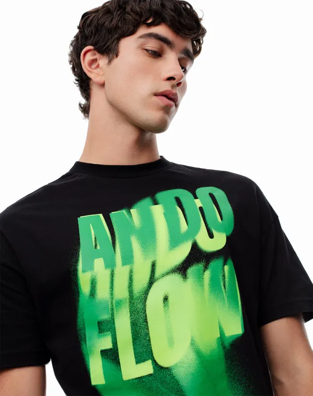 Camiseta regular fit manga corta negra sold by Gef