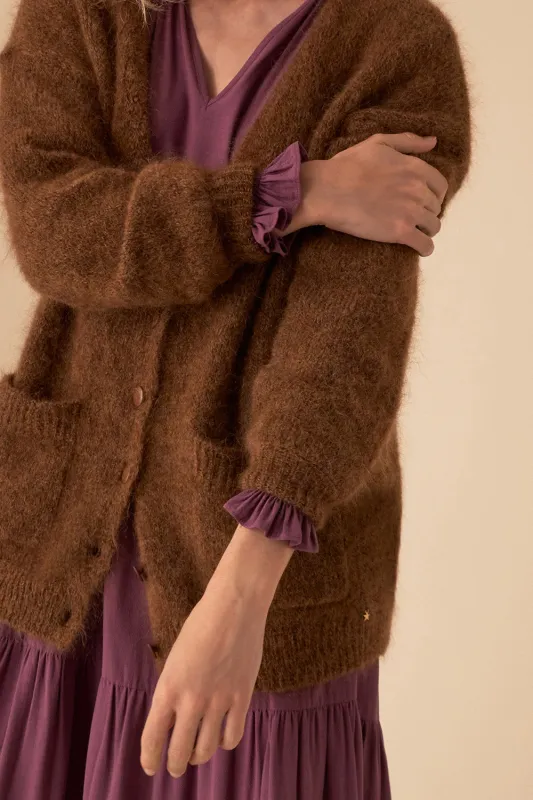 gilet betani moka sold by Des Petits Hauts