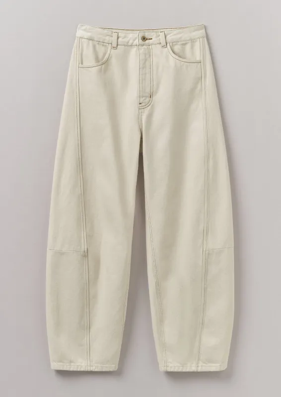 Sculptural Seamed Denim Trousers | Ecru sold by TOAST