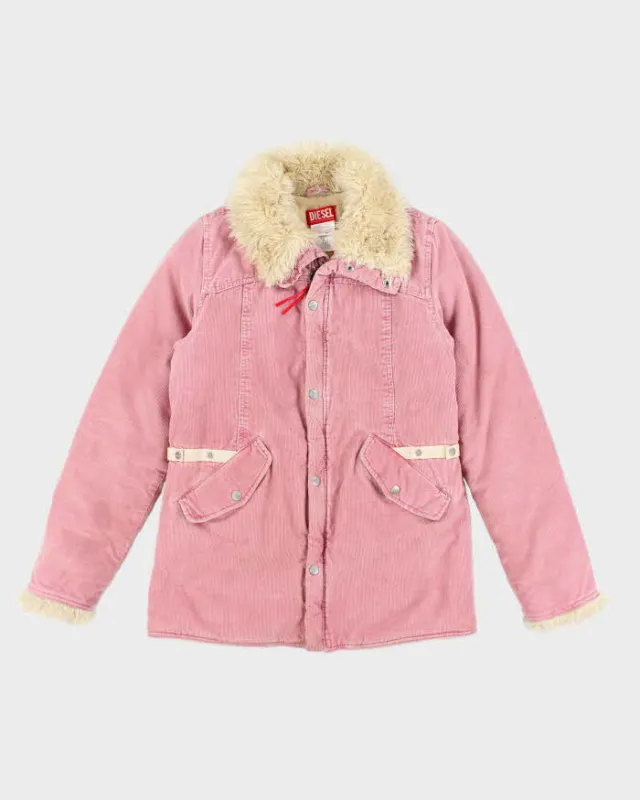 Vintage Y2k 00s Diesel Pink Corduroy Jacket - L sold by Rokit