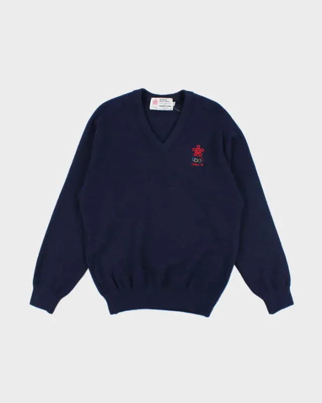 Vintage 80's Calgary Winter Olympics Heavyweight Knit Jumper - L sold by Rokit