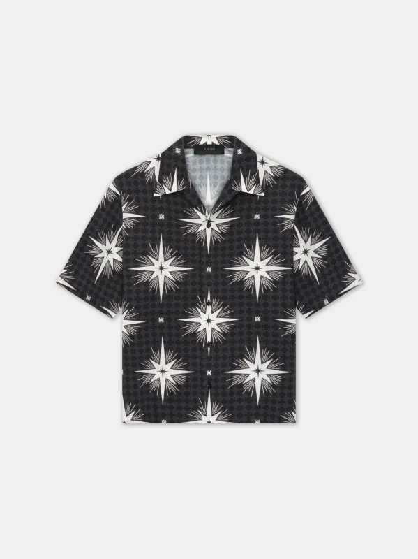 STARBURST CAMP SHIRT - Black sold by AMIRI