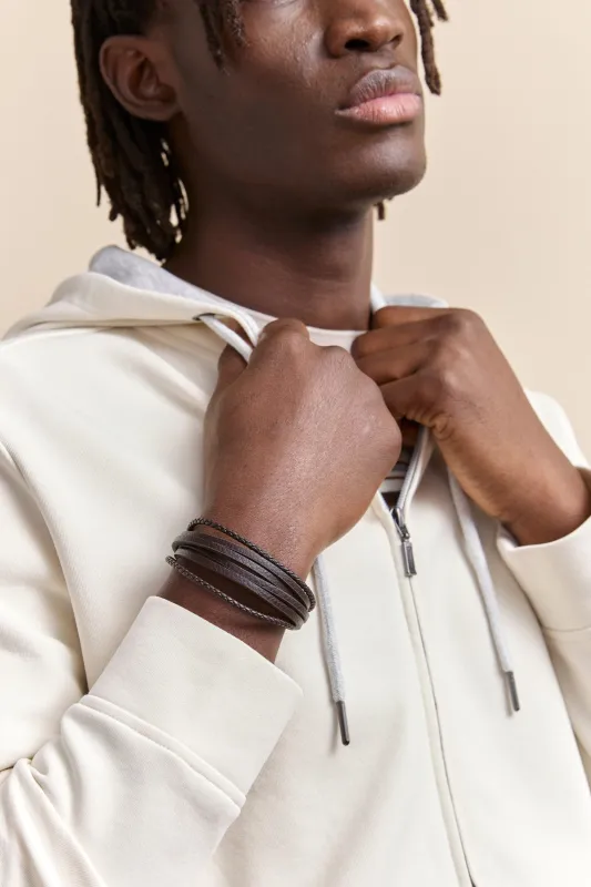 Multi-strand leather bracelet sold by Tristan Style
