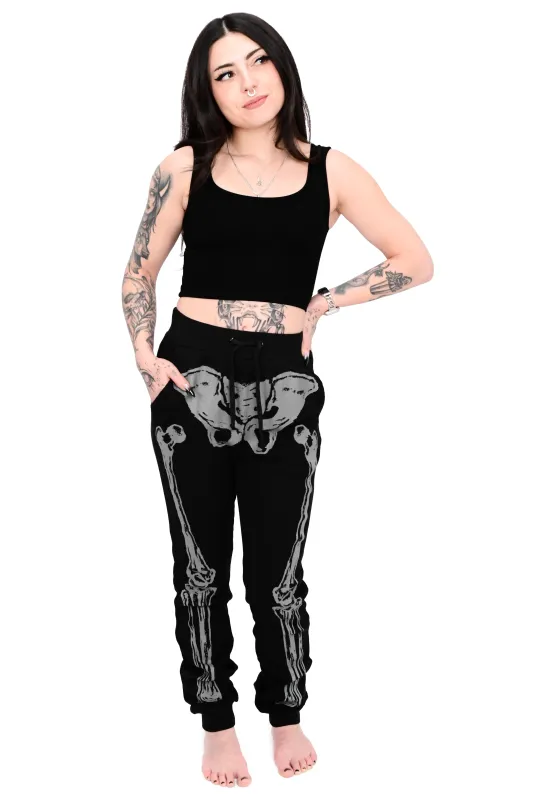 Grey/Black Skeleton Thermal Joggers - Unisex - No Restock! sold by Foxblood