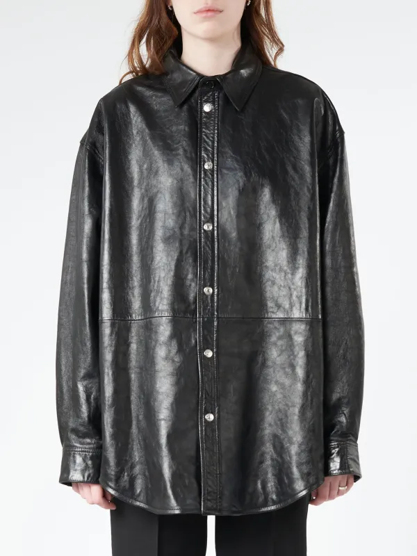 Leather Shirt Jacket sold by gravitypope