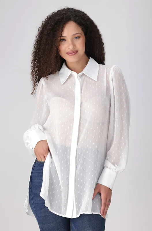 Kamala Dobby Blouse _ 156346 _ White sold by Dunns