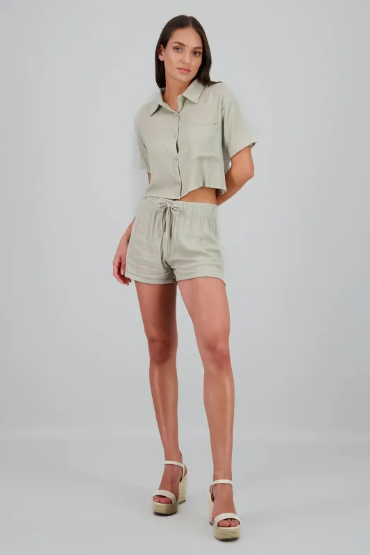 Shorts textura con elastico lisos sold by Shasa
