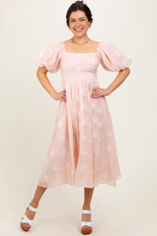 Pink Textured Midi Dress sold by Pinkblush