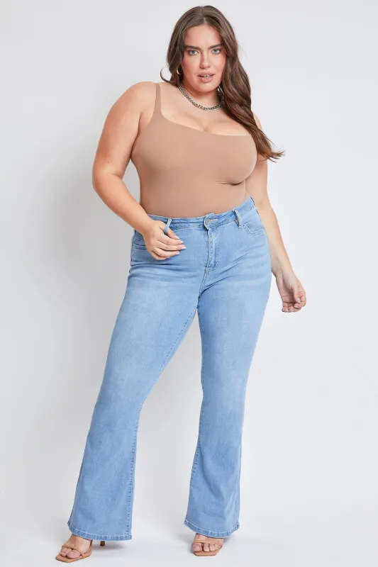 Women's Plus Size Basic Flare Jeans sold by YMI