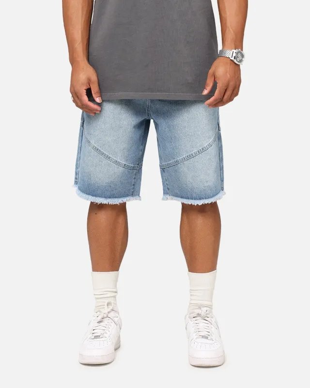 Saint Morta Armoury Baggy Denim Shorts Mid Blue sold by Culture Kings