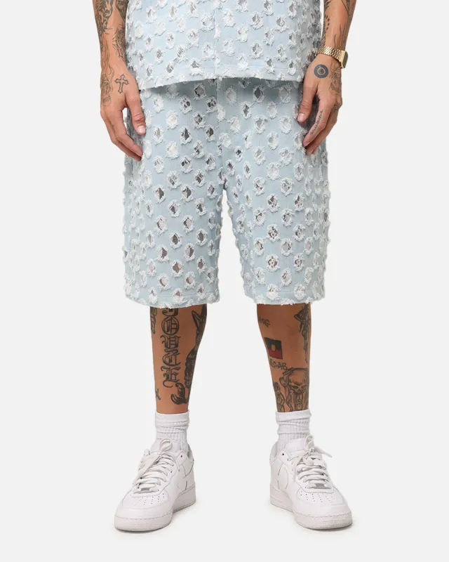 XXIII Lace Textured Denim Jorts Light Blue sold by Culture Kings