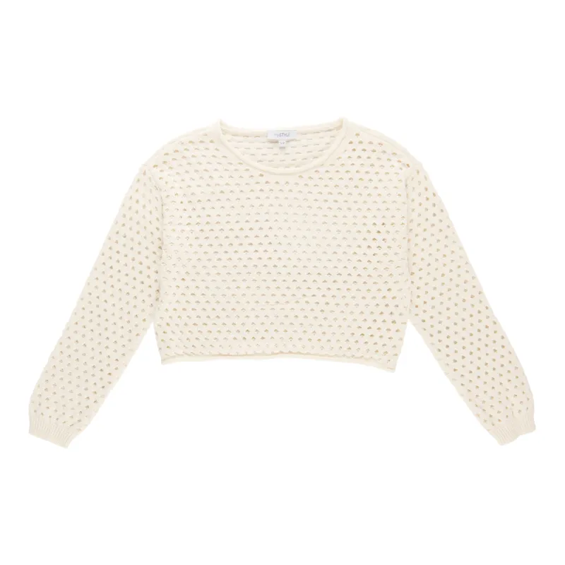 mySTYLE Women's Mesh Cropped Sweater sold by Giant Tiger