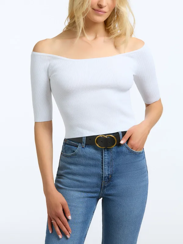 Leah: Off The Shoulder Top sold by 89th & Madison