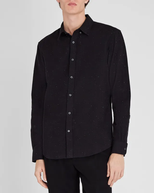 Long-Sleeve Donegal Cotton Blend Shirt sold by Club Monaco