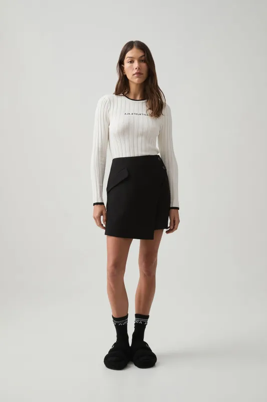 Contrast Long Sleeve Rib Knit Top 438 sold by Aje