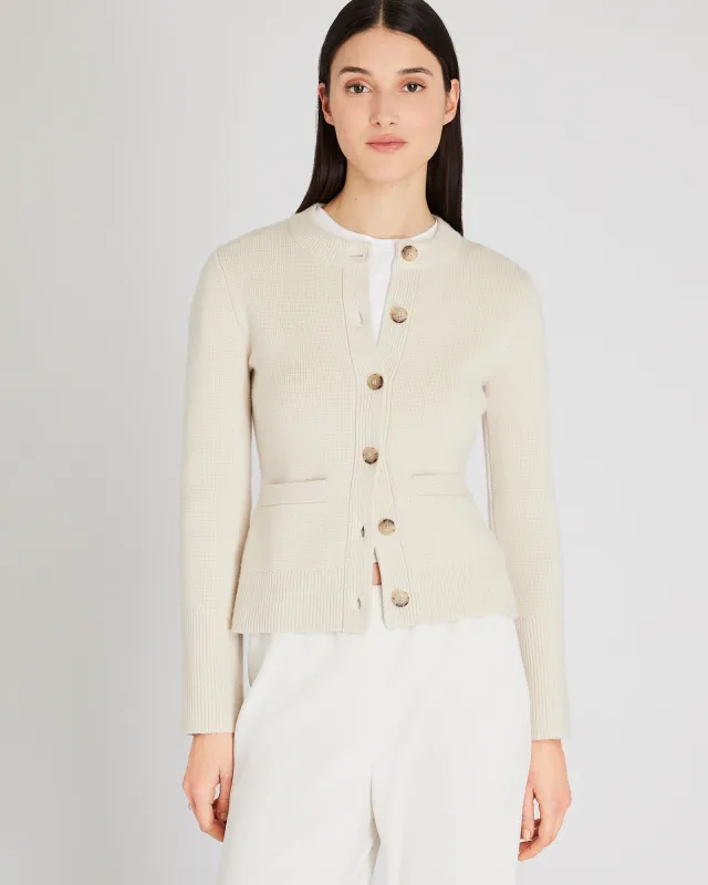 Wool-Cashmere Blend Milano Stitch Cardigan sold by Club Monaco