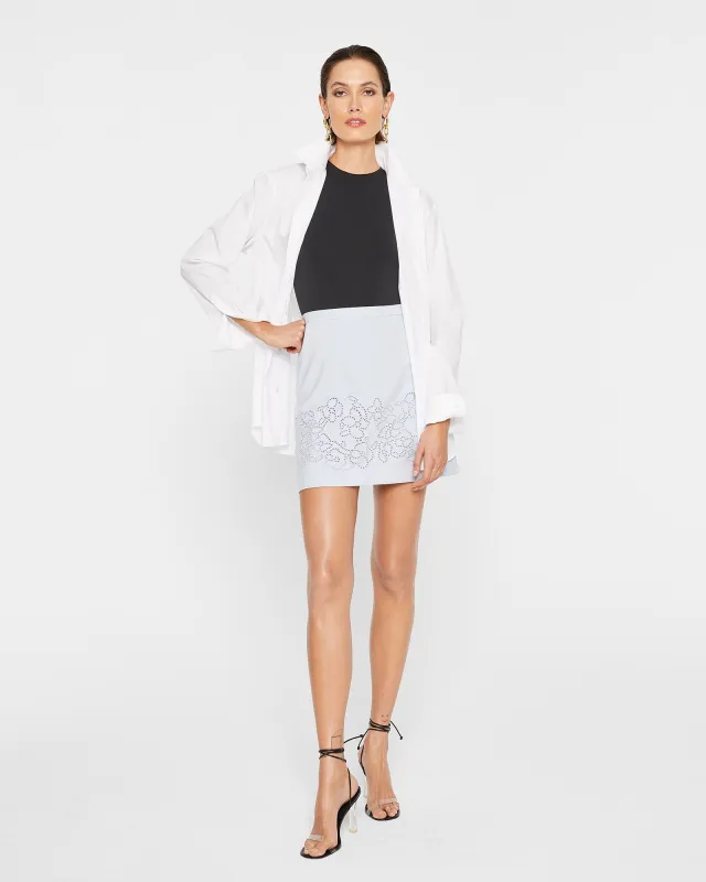 Embroidered Eyelet Mini Skirt sold by Club Monaco