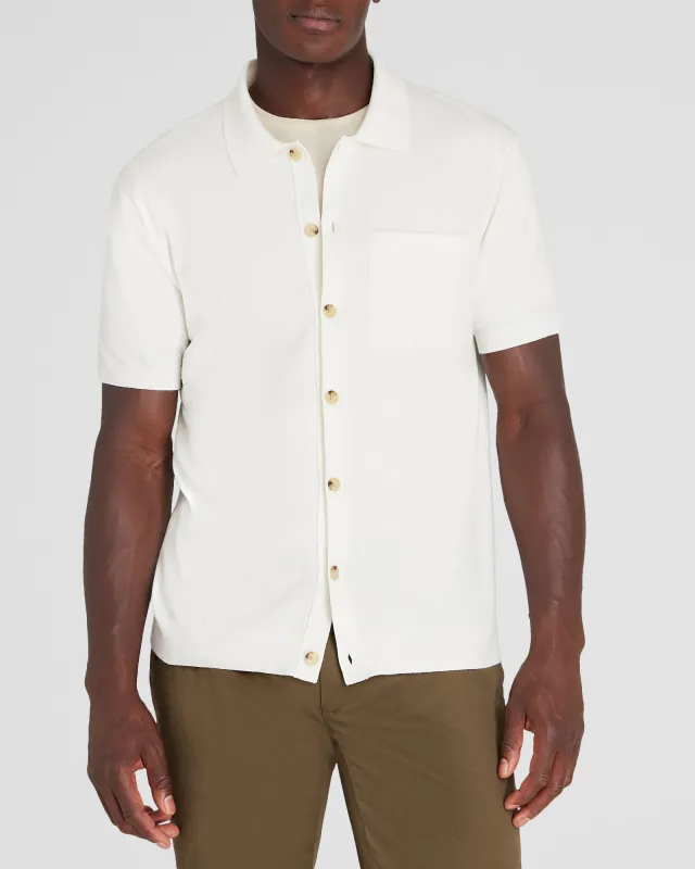 Short-Sleeve Tech Button-Down Shirt sold by Club Monaco