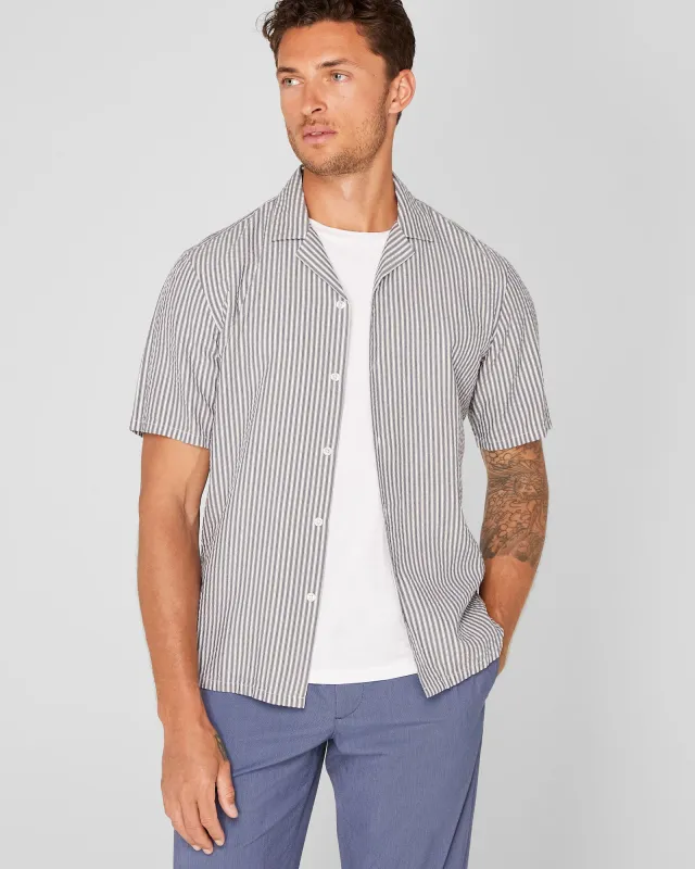Short Sleeve Camp Collar Seersucker Shirt sold by Club Monaco