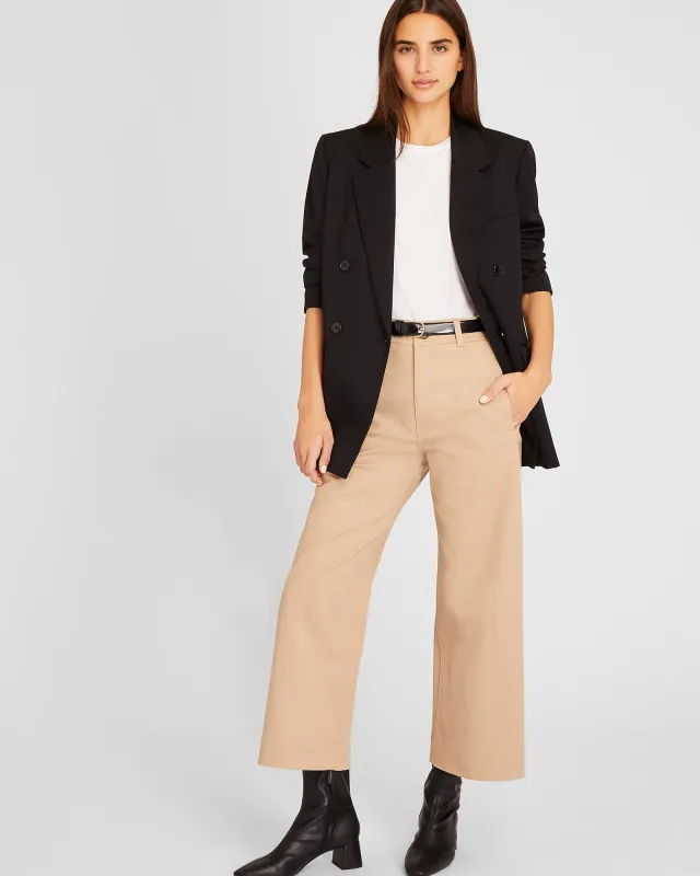 High Rise Cropped Twill Pant sold by Club Monaco