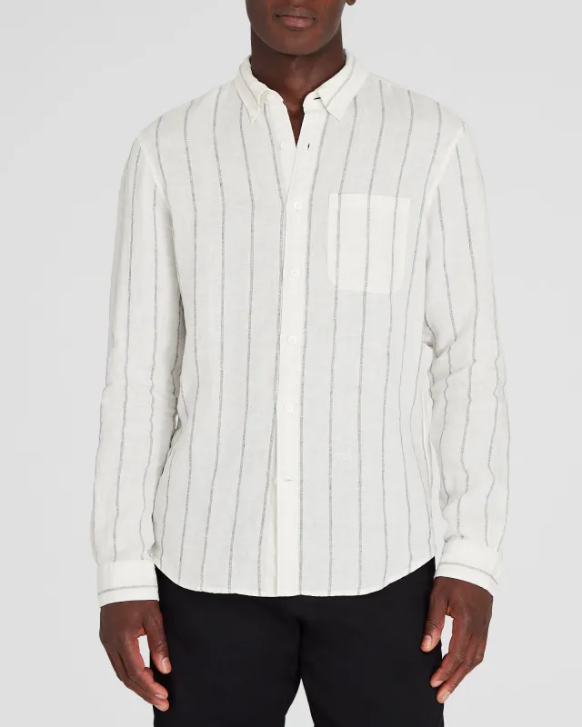 Long-Sleeve Stripe Linen Shirt sold by Club Monaco