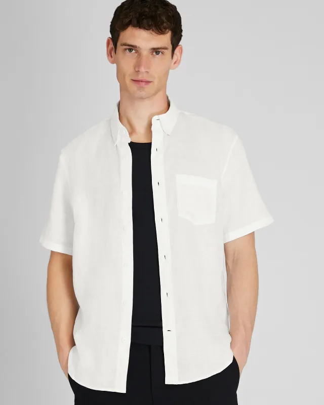 Short Sleeve Slim Linen Shirt sold by Club Monaco