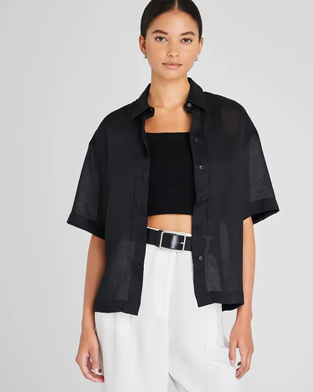 Ramie Button-Down Shirt sold by Club Monaco