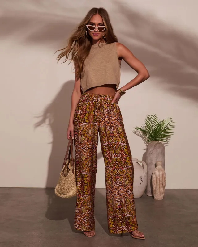 Sun Kissed Paisley Print Pants sold by Vici