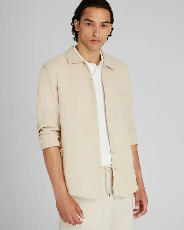 Long-Sleeve Summer Doubleface Shirt sold by Club Monaco