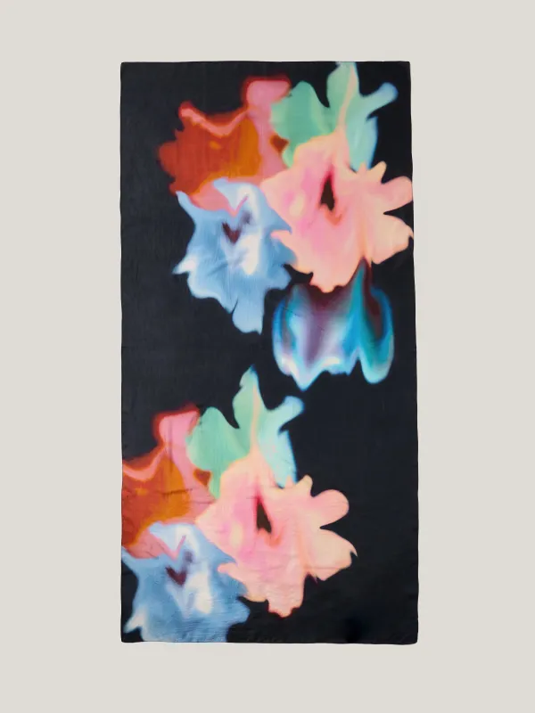 Dreamy Floral Silk Shawl | Navy sold by Jigsaw