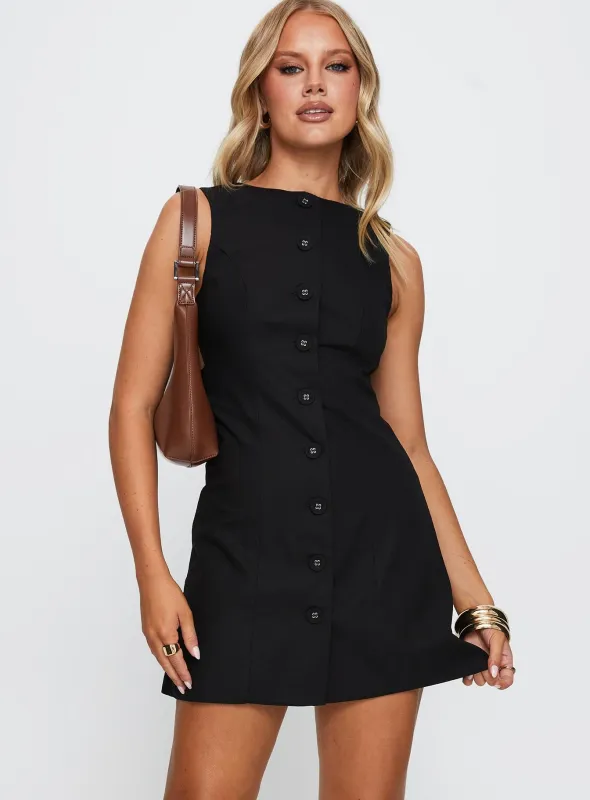 Common Sense Mini Dress Black sold by Princess Polly