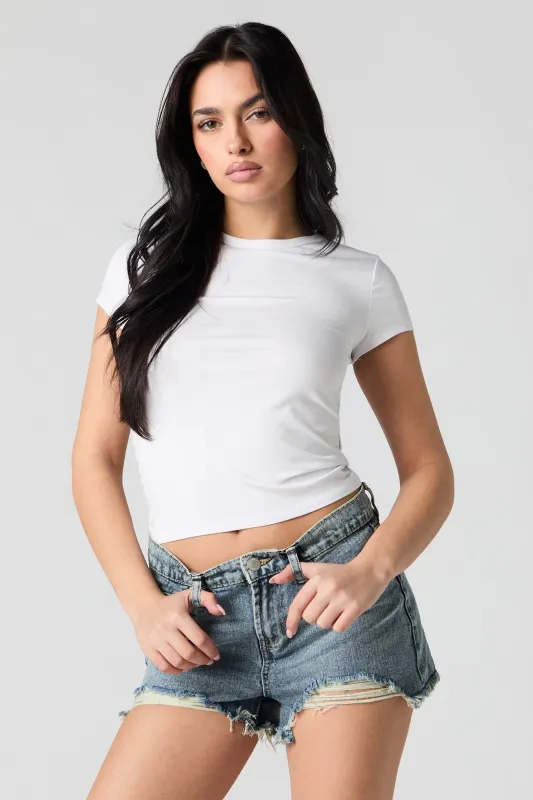 Vintage Medium Wash Distressed Rigid Short sold by Urban Planet