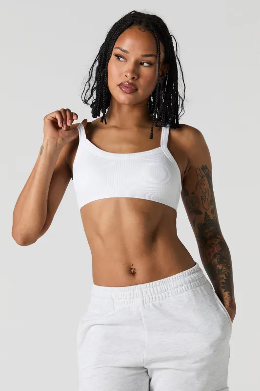 Seamless Ribbed Bralette with Built-In Cups sold by Urban Planet