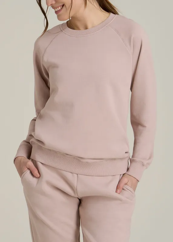 Wearever French Terry Women's Tall Crewneck Sweatshirt in Desert Rose sold by American Tall