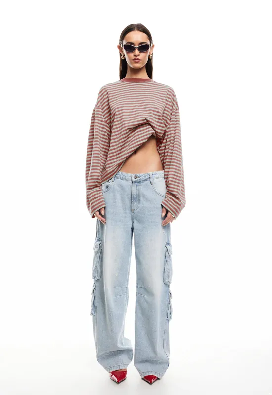 BLOOM LONG SLEEVE - MUTED PASTELS STRIPE sold by Lioness
