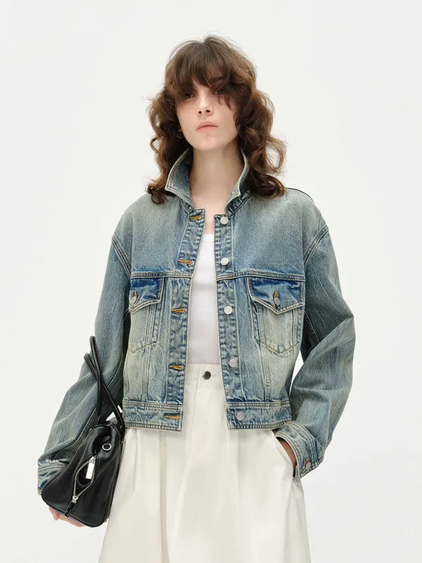 Front Pocket Denim Jacket sold by Mo&Co