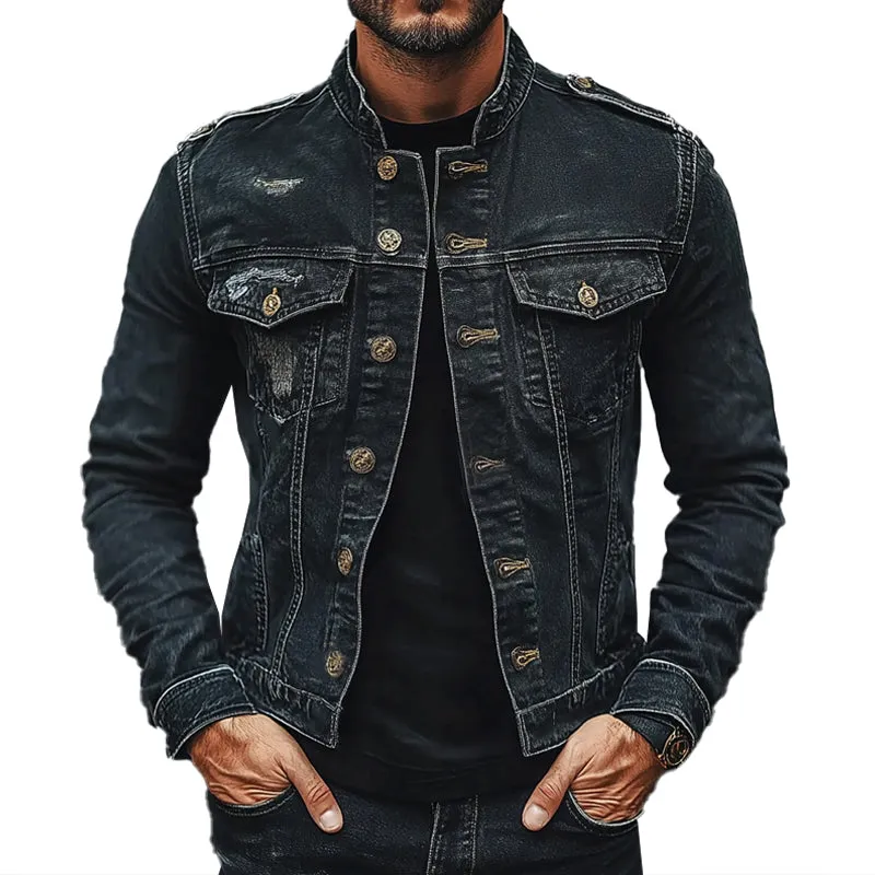 Men's Vintage Ripped Denim Jacket 36134899X sold by Manly