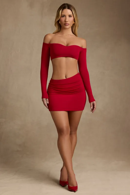 Modal Contrast-Trim Crop Top in Red sold by Oh Polly