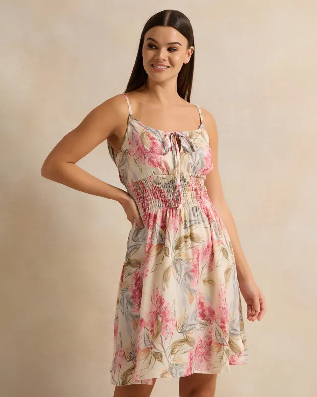 Women Multicolour Printed Satin Chemise sold by Redtag