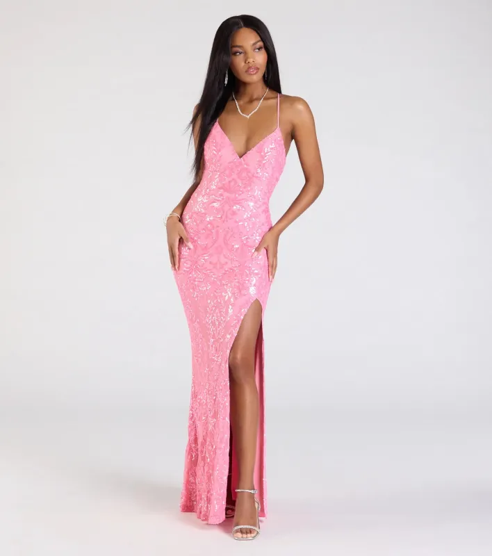 Lora Sequin Lace-Up Mermaid Dress sold by Windsor