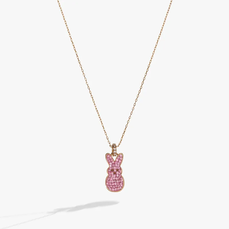 PEEPS® Pink Crystal Bunny Pendant Necklace sold by Alex and Ani