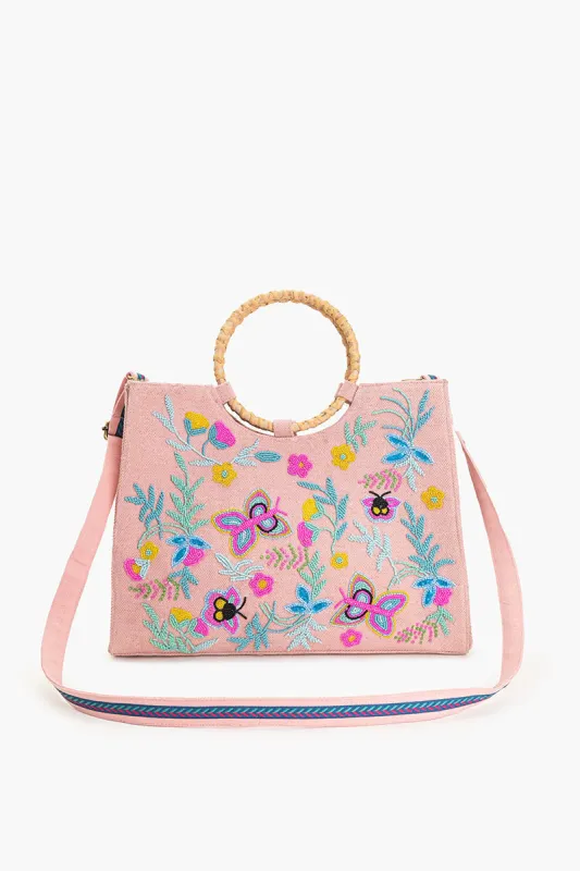 Blushy Flutter Beaded Tote sold by America & Beyond