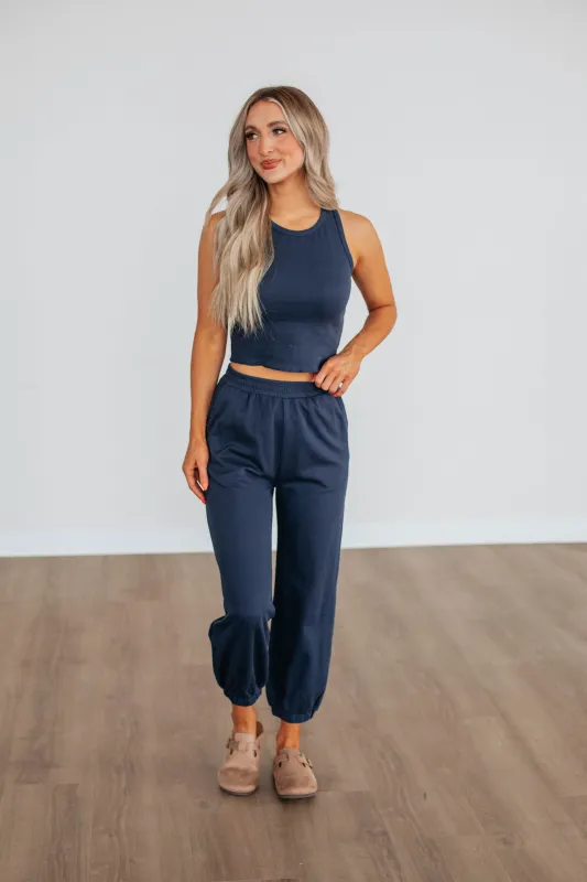 Dax Two-Piece Lounge Set - Navy sold by Wild Oak Boutique