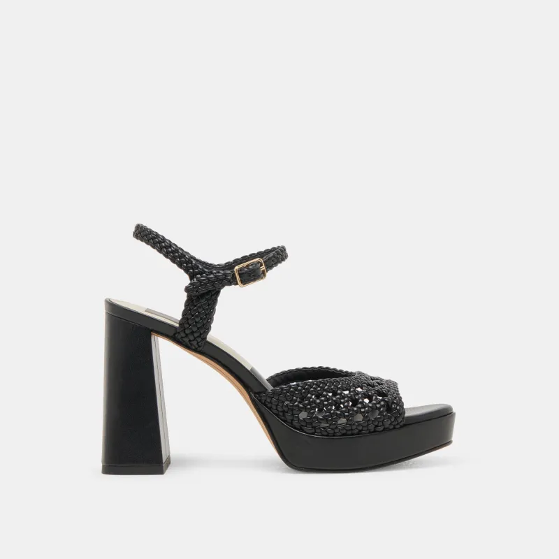 PEYTEN WIDE HEELS BLACK WOVEN STELLA sold by Dolce Vita