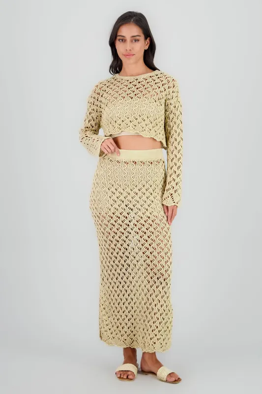 Falda maxi crochet sold by Shasa