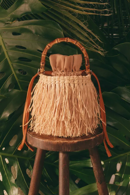 Tiki Fringe Bag in Natural sold by Simon Miller