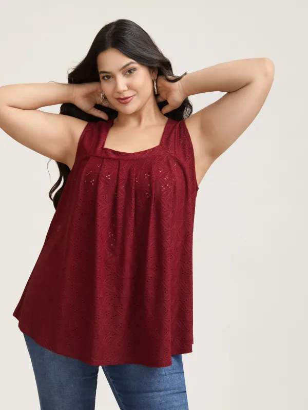 Textured Stretchy Square Neck Pleated Vest sold by Bloomchic